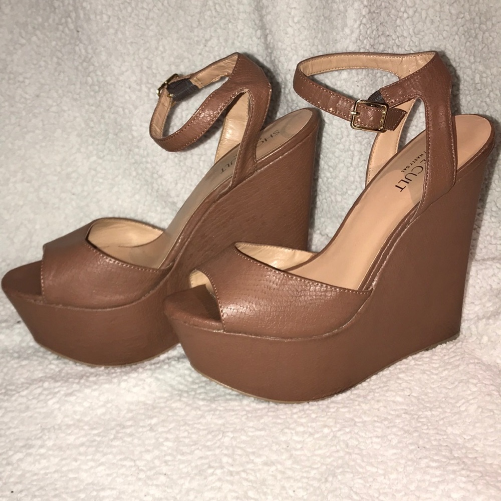 Platform Wedge Shoes with Ankle Strap